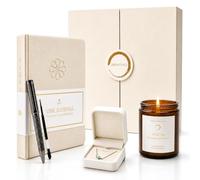 Gift Set for Women | Mindfulness & Self-Care Set | Guided Journal, Brass Pen, Scented Candle & Aventurine Clover Bracelet | 13-Week Personal Growth Journey | Short Readings & Daily Prompts | Gift Box