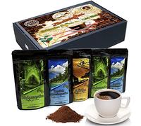 Gift Set - Gift - Countries Coffee from Around The World - Ground Coffee Beans 5 x 65 g (GEMAHLEN) in a Gift Box