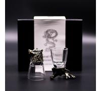 Gift Set of 6 Shot Glasses (50ml) - Wild Forest Creatures - Antique Bronze