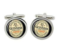Gift Shop Guinness Cufflinks in Chrome Box - Silver, Adults, Gift Lovers, Professionals - Unisex-Adults - Cufflink - Jewelry