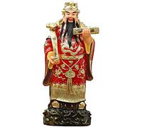 Gift Statue Caishen Wencaishen God Car Ornaments Decoration Bless Safety Wealth Of Fortune Room Decor Home Office Polyresin Gold Statue 1222 (Size : Medium) (Size : S)
