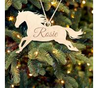 Gift Tag Horse Silhouette Christmas Bauble Personalised Name Christmas Ornament Custom Horse Name Christmas Tree Decor