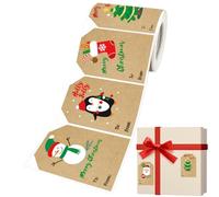 Gift Tags - Christmas Labels | Collection Labels, 250-Piece Cartoon Removable Christmas Decorative Stickers Holiday Decorative Wrapping Paper Name Stickers for Decorating