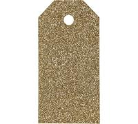 Gift Tags, size 5x10 cm, 300 g, gold, glitter, 15pcs