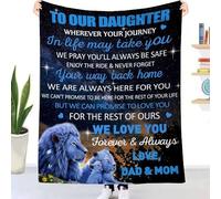 Gift to Our Daughter Blanket from Dad Mom, Soft Cozy Personalized Flannel Throw Blanket Christmas Thanksgiving Birthday Gifts for Daughter, Warm Letter Printed Quilts Throw Blanket for Daughter