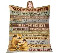 Gift to Our Daughter Blanket from Dad Mom, Soft Cozy Personalized Flannel Throw Blanket Christmas Thanksgiving Birthday Gifts for Daughter, Warm Letter Printed Quilts Throw Blanket for Daughter