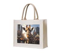 Gift Tote Bag for Women - Canvas Carrying Satchel Handbags/New York Giraffe Street Print Grocery Bag, for Mom Bridesmaids