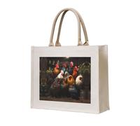 Gift Tote Bag for Women - Canvas Carrying Satchel Handbags/Rooster Family Portfolio Print Grocery Bag, for Mom Bridesmaids