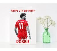 Gift Wrap 4 U Personalised M. Salah Themed Greeting Card | Custom Name Birthday Card | 21cm x 15cm | Liverpool Birthday Card