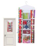 Gift Wrap Organiser, Side Hanging, Changing Paper, Storage Bag, Transparent Bag Bags, Over-the-Door Craft Roll Holder, Space Saving Packaging Paper Container, Holiday Gift