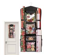 Gift Wrap Organiser, Side Hanging, Changing Paper, Storage Bag, Transparent Bag Bags, Over-the-Door Craft Roll Holder, Space Saving Packaging Paper Container, Holiday Gift
