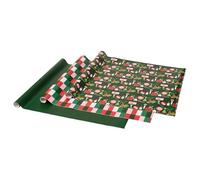 Gift Wrap Roll Set - 3x0.7m (2.10m²) - Assorted Stylish Designs for All Occasions (green/red)