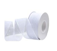 Gift Wrap Satin Ribbons, DIY Cake Wrapping Ribbon 20 Yards Polka Dots Multicolor 4CM for Decorations(White)