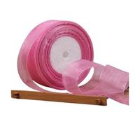 Gift Wrap Satin Ribbons, Multicolor Organza Ribbon 12-50mm 2 Pcs for DIY Crafts and Wedding(in Pink,40mm Organza Ribbon)