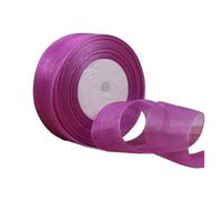 Gift Wrap Satin Ribbons, Multicolor Organza Ribbon 12-50mm 2 Pcs for DIY Crafts and Wedding(Purple,12mm Organza Ribbon)