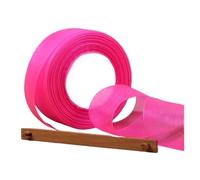 Gift Wrap Satin Ribbons, Multicolor Organza Ribbon 12-50mm 2 Pcs for DIY Crafts and Wedding(Rose,20mm Organza Ribbon)