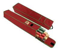 Gift Wrap Sleeve 2 Pieces, Waterproof, Heavy Duty 600D Oxford Fabric Christmas Wrapping Paper Storage, Bag, Organizer with Pockets (78x13cm) - Red