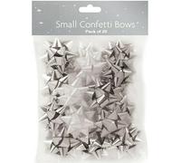 Gift Wrapping Bows, Small Christmas Metallic Gift Bows (Silver & White)