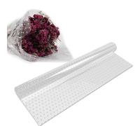 Gift Wrapping Cellophane Roll, 80cm x 100m Clear with White Dots for Hampers Baskets Flowers Crafts