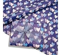 Gift Wrapping Paper, 4 Pcs Kraft Hearts Wrapping Paper, Happy Birthday Gift Wrapping Paper for Mother Day for Dad Fathers Day