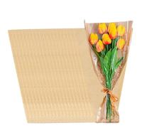 Gift Wrapping Paper, 50PCS Flower Wrapping Paper, Kraft Bouquet with OPP Film, Easy to Use Single Flower Wrap Sleeves Perfect for Mother's Day, Wedding