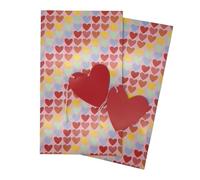 Gift Wrapping Paper and Tags - 24 Sheets Pink Rainbow Heart Recyclable Gift Wrap & Heart Shaped Gift Tags for Birthday, Christmas, Valentines, Anniversary