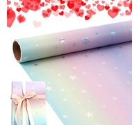 Gift Wrapping Paper for Boxes, Festive Fun Decoration for Original Holiday Gift Exchanges, Star and Letter Gift Paper for Celebrations, Teen A