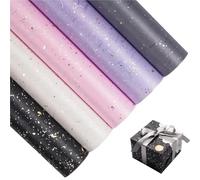 Gift Wrapping Paper Korean Floral DIY Wrapping Paper Set - 20 Sheets, 6 Colors, Gold/Silver Sparkles, Waterproof for Bouquets & Gifts(08-Mix pack)