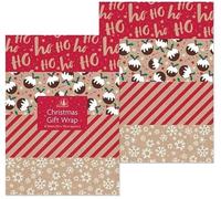 Christmas Gift Wrapping Paper Mix Festive Traditional Each 50cm x 70cm 8/16/24 Sheets (8 Pcs)