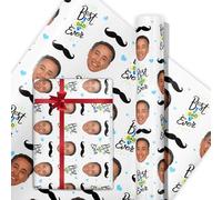 Gift Wrapping Paper Personalized Photo Birthday Funny Custom Face Body Gift Wrap Wrapping Paper Roll for Adult Men Women Kids Baby for Anniversary Valentine Mother Father Christmas Day