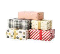 Gift Wrapping Paper Rolls Pack of 2 - Assorted Designs Sent at Random - Polka Dot, Plaid or Stripe - 20m Each Roll - Birthday, Christmas & Celebration Gift Wrap