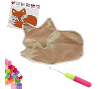 Gift2u Fox Latch Hook Kit, 20x15in DIY Cushion Carpet Mat Latch Hook Rug Kit, Fox Pattern Printed Rug Making Kit for Adult Handmade as Home Decorate