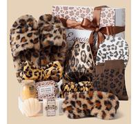GiftAmaz Leopard Bath and Body Gifts for Women, Home Spa Kit, Skin Care Set, Self Care Gift Get Well Soon Gift Basket, Care Package Birthday Mothers Day Gifts for Women Girl Friend Wife Mom