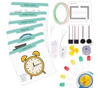 GiftAmaz Paper Circuits Kit for Kids, STEM Electric Circuit Motors Kit, Child-friendly Paper Circuit Board, DC Motor, Led Light Diodes, Educational STEM Toys Science Experiments Set for Kids 8-12