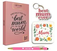 GIFTARU 3-in-1 Best Mum Gift Set from daughter, son, husband - Gifts for Mum, Stocking Filler for Mummy, Premium Present Bundle for Birthdays, Mothers Day, Christmas