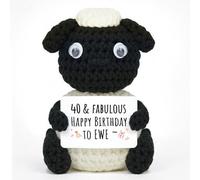 Giftasy 40th Birthday Gifts for Women - Handmade Crochet Cute Blacknose Sheep - 40 Year Old Birthday Gifts for Best Friends Wife Sister Auntie Female Daughter Her Girlfriend Mum, Happy 40th Gift Ideas