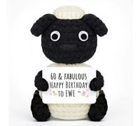 Giftasy 60th Birthday Gifts for Women - Handmade Crochet Cute Blacknose Sheep - 60 Year Old Birthday Gifts for Mum Grandma Nanny Auntie Wife Friend Sister, Happy 60th Gift Ideas, 1965 Gift for Her