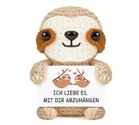 Giftasy Anniversary Gift for Him Her - Handmade Crochet Sloth with Message, Love Gifts for Boyfriend Girlfriend Couple Lover, Valentine's Day Gift, Wedding Anniversary Gift