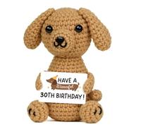 Giftasy Funny 30th Birthday Gifts for Men - Creative Handmade Crochet Dachshund - 1996 30 Year Old Birthday Gifts for Him, Friend, Husband, Brother, Uncle, Colleague, Son, Happy 30th Gift Ideas