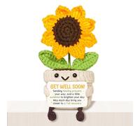 Giftasy Get Well Soon Gifts for Women - Handmade Positive Crochet Sunflower - Feel Better Uplifting Recovery Present - Thoughtful Gift for Her After Surgery, Hospital Stay, or Long-Term Healing