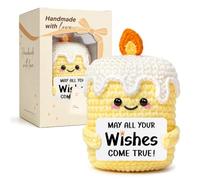 Giftasy May All Your Wishes Come True - Crochet Candle Birthday Gifts for Women, Handmade Birthday Keepsake Gift for Friends, Sister, Colleague, Desk Shelf Decor