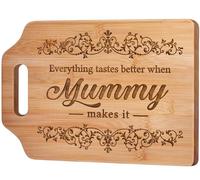 Giftasy Mummy Gifts, Mummy Birthday Gifts - Unique Handmade Engraved Bamboo Cutting Board, Kitchen Presents for Mother's Day Christmas