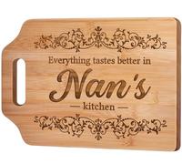 Giftasy Nan Gifts, Nan Birthday Gifts, Unique Handmade Engraved Cutting Board, Gifts for Nan from Grandchildren, Kitchen Presents for Nan on Birthday Mothers Day Christmas