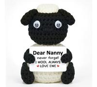 Giftasy Nanny Gifts, Nanny Birthday Gifts - Handmade Crochet Cute Blacknose Sheep, Birthday Christmas Mother's Day Present for Nanny from Grandchildren