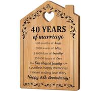 Giftasy Ruby Anniversary Wedding Gifts for Couple Him Her - Unique House-Shaped Cutting Board - 40th Anniversary Wedding Gifts for Wife Husband Parent Grandparents
