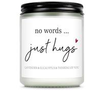 Giftasy Think of You Gifts - Handmade Lavender Scented Soy Wax Candle - No Words Just Hugs Candle Gifts for Women Men, Sympathy, Bereavement, Memorial Presents for Her Him