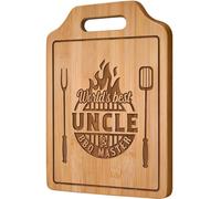 Giftasy Uncle Gifts, Uncle Birthday Gifts - Handmade Engraved Bamboo Cutting Board, Gifts for Uncle from Niece Nephew, Kitchen Presents for Uncle on Christmas Fathers Day