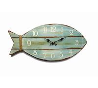 GIFTAYA Fish Beach Wall Clock Silent Non-Ticking Wooden Wall Clocks Ocean Sea Theme