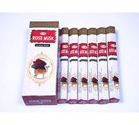 Giftbrit Rose Musk Hex Incense Sticks - 120 Sticks(6 Pack x 20 Sticks)