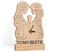 GiftChant Bestie Gifts for Women, to My Bestie Wooden Clock Desk Decor, Best Friend Birthday Gifts for Women, Valentines for Friend Soul Sister Female BFF, Friendship Thank You Present